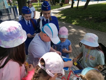 В лагере МАОУ ДО «Детско-юношеский центр им. Б.Г. Лесюка» прошло занятие по предупреждению ДТП с участием несовершеннолетних