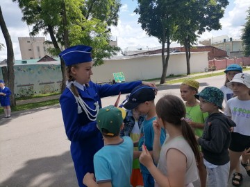 В лагере МАОУ ДО «Детско-юношеский центр им. Б.Г. Лесюка» прошло занятие по предупреждению ДТП с участием несовершеннолетних