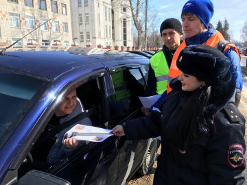 Студенты Елецкого лицея сферы бытовых услуг и сотрудники ГИБДД призывают водителей не забывать о ремнях безопасности