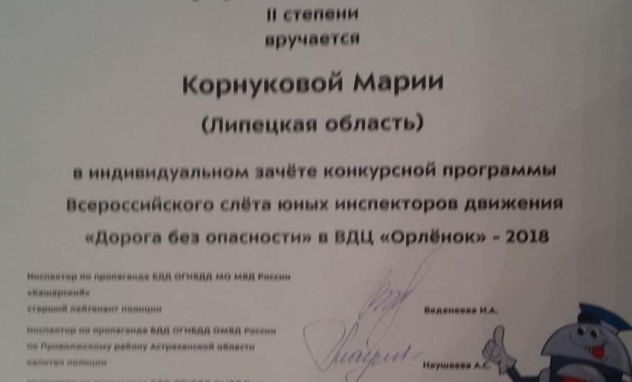 Команда юных инспекторов движения из Ельца приняла участие во Всероссийском слёте ЮИД