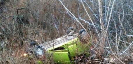 В Елецком районе на трассе Орёл-Тамбов машина улетела в кювет и перевернулась