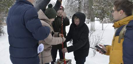 6 декабря в Комсомольском сквере прошёл исторический квест со студентами учебных заведений Ельца