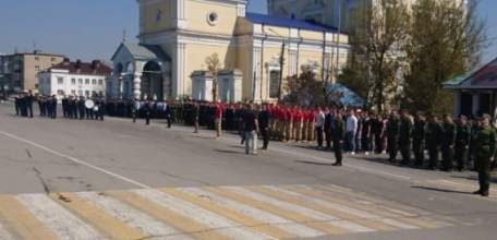 В Ельце состоялась первая сводная репетиция парада, посвящённого 74-й годовщине Победы