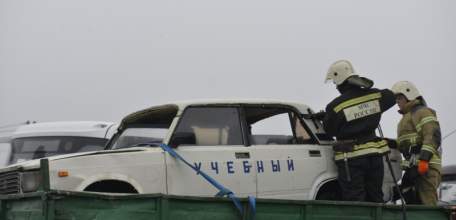 В Ельце прошли учения по отработке действий экстренных служб при ДТП