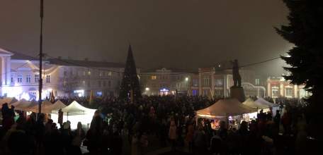 Елец в ожидании зажжения фонарей на новогодней ёлке