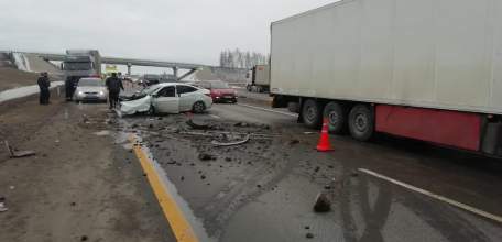 В Елецком районе на трассе &laquo;Дон&raquo; в столкновении с большегрузом пострадало пятеро человек