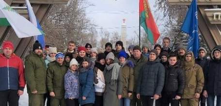 Молодежь Ельца совершает лыжный переход, посвящённый Годовщине вывода Советских войск из республики Афганистан