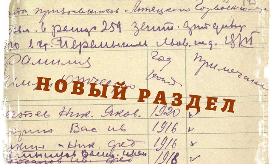 Документы Липецкой области военного времени представлены в одном разделе