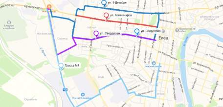 Уточнённая информация по движению общественного и автомобильного транспорта в городе Ельце