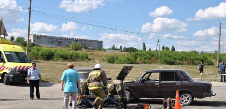 В Елецком районе прошла тренировка по ликвидации последствий дорожно-транспортного происшествия