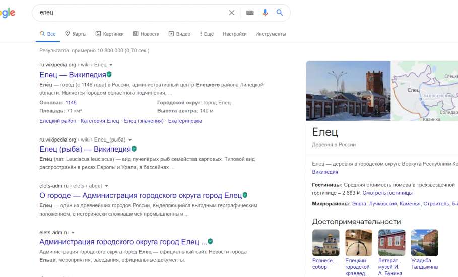 Чем Google Елец считает...