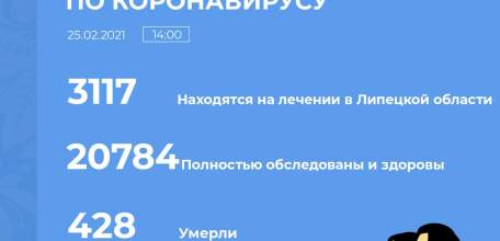 Сводка по коронавирусу в Липецкой области на 25 февраля 2021 г.