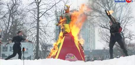 «Коронавирус, гори!»: ельчане проводили зиму «с огоньком»