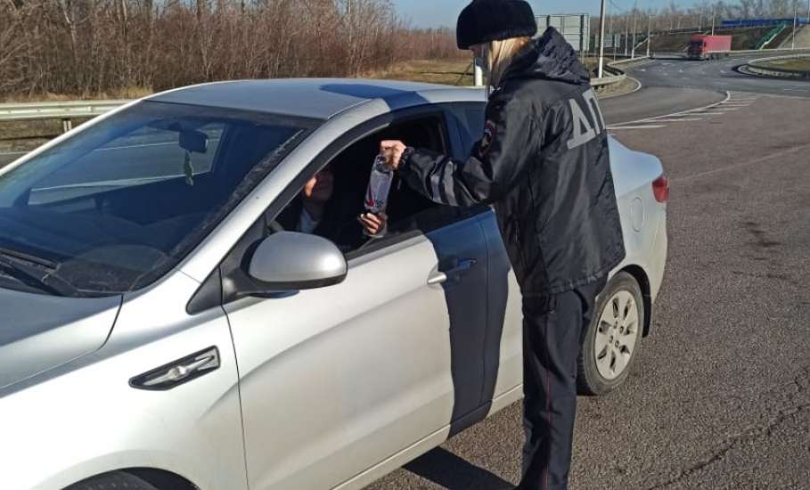 В Елецком районе Госавтоинспекторы поздравили водителей с Днем автомобилиста