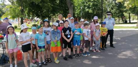 В лагере МАОУ ДО «Детско-юношеский центр им. Б.Г. Лесюка» прошло занятие по предупреждению ДТП с участием несовершеннолетних