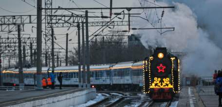 Поезд Деда Мороза проехал по Липецкой области