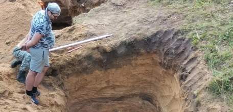 Поисковый отряд "Астра" обнаружил останки двух советских солдат у деревни Казинка Елецкого района