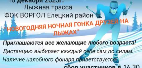 Жителей и гостей Липецкой области приглашают на ночную лыжную гонку в Елецком районе!