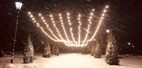 Детский парк в Ельце красиво подготовили к Новому году!