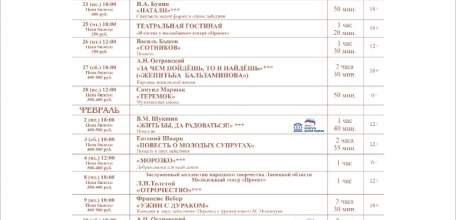 Афиша драмтеатра «Бенефис» на январь 2024 года