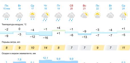 Прогноз погоды на 10 дней в Ельце