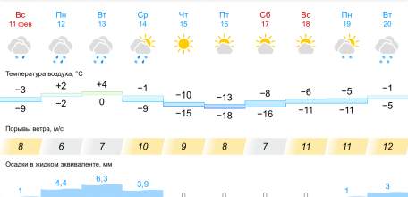 Прогноз погоды на 10 дней в Ельце