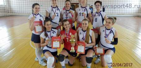 Первое место Чемпионата Липецкой области среди женских команд высшей лиги по волейболу - у города Ельца