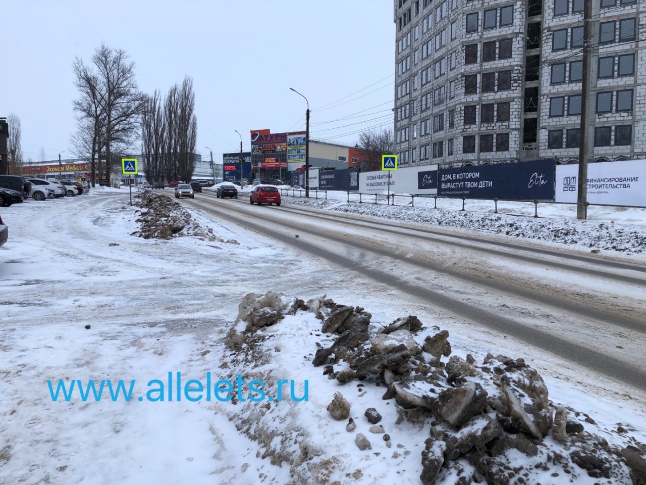 Жители Ельца жалуются на администрацию города! Грязный снег у обочин дорог  не вывозится с начала зимы! Ситуация повторяется ежегодно, мер не  принимают. / Новости