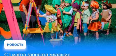 С 1 марта зарплата младших воспитателей детских садов вырастет на 23% и составит 23704 рубля