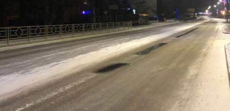 «Автодор» предупредил липецких водителей об опасности на М4 из-за ночного снега