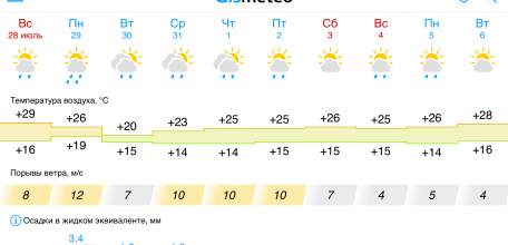 Прогноз погоды в Ельце на 10 дней. Дождик
