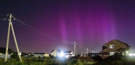 Над Липецкой областью снова наблюдалось северное сияние