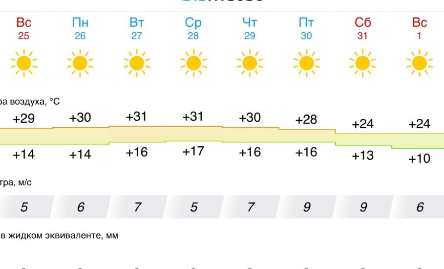 Прогноз погоды в Ельце с 26 августа 2024 года