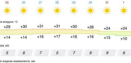 Прогноз погоды в Ельце с 26 августа 2024 года