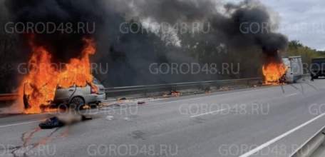 Жуткая авария на трасе «Дон»: сгорели «Калина» и «ГАЗель»!