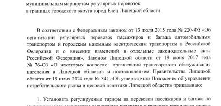 Цены на проезд в автобусах Ельца вырастут с 1 декабря 2024 года!