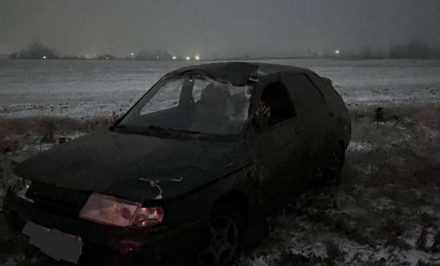 В Елецком районе перевернулся автомобиль в результате ДТП!