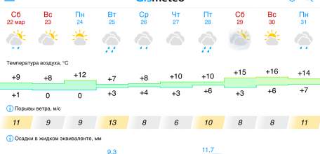 Прогноз погоды в Ельце на следующую неделю