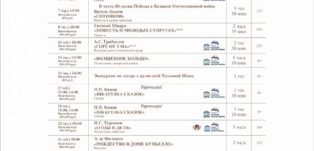 Афиша на май и июнь 2025 в драмтеатре Бенефис