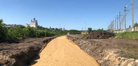 В Ельце не идёт полным ходом благоустройство набережной реки Сосна