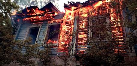 В селе Чернава Измалковского района произошёл пожар!