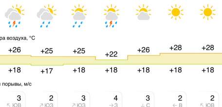 Прогноз погоды в Ельце на следующую неделю