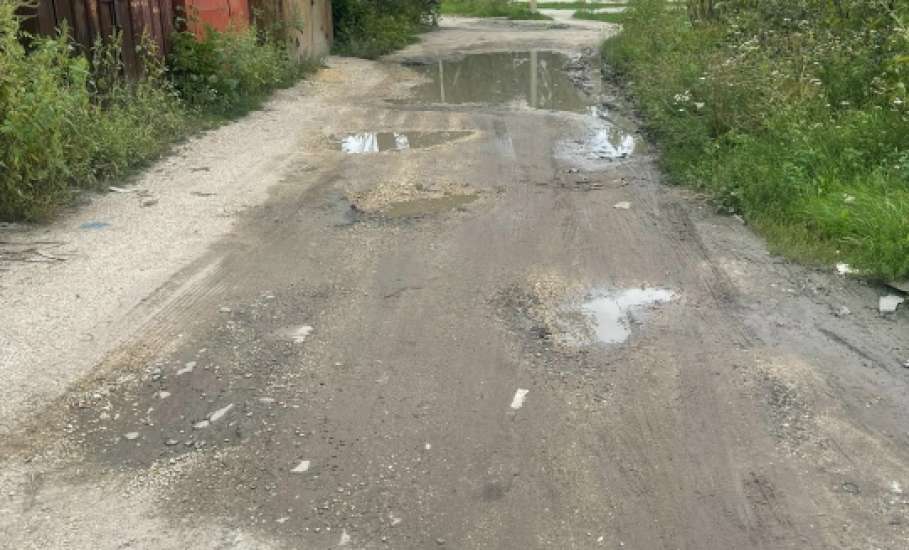 Жители Ельца требуют администрацию сделать дорогу к детскому садику! Вся дорога в ямах!