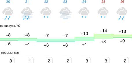 Прогноз погоды в Ельце на следующую неделю