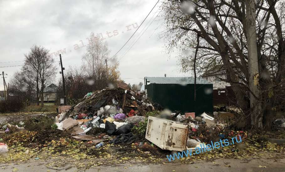 Целая гора мусора выросла в Ельце как на дрожжах по улице Маяковского!