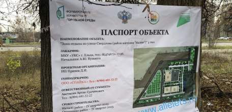 В Ельце вандал-подрядчик прибил гвоздями к живым деревьям паспорт объекта благоустройства!