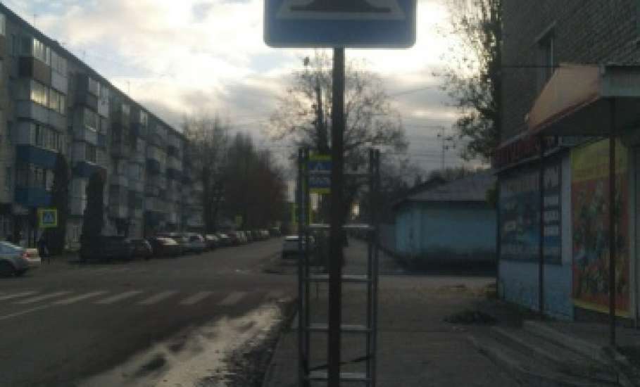 В Ельце продолжается опиловка деревьев на улицах, установка дорожных знаков и уборка