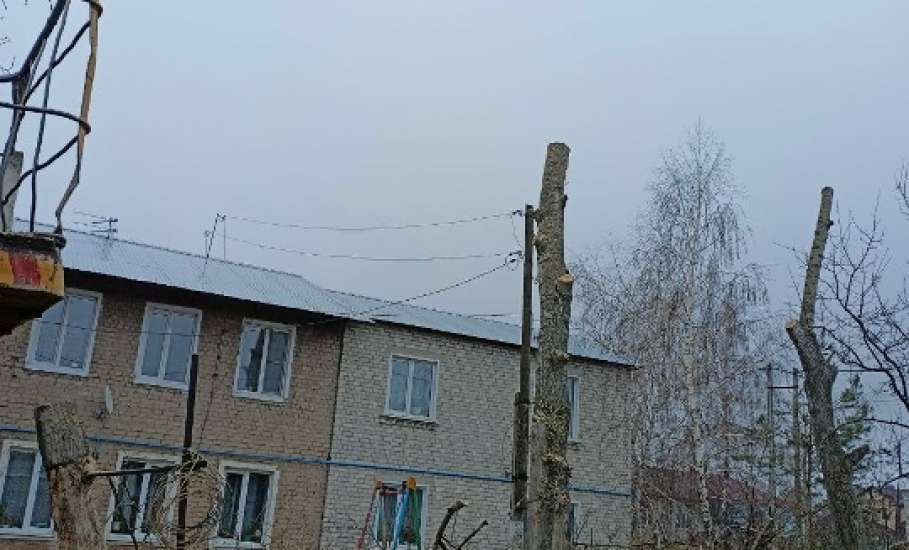 Рутинная работа в Ельце. Опиливают деревья, меняют ржавые дорожные знаки!