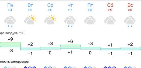Прогноз погоды на следующую неделю в Ельце