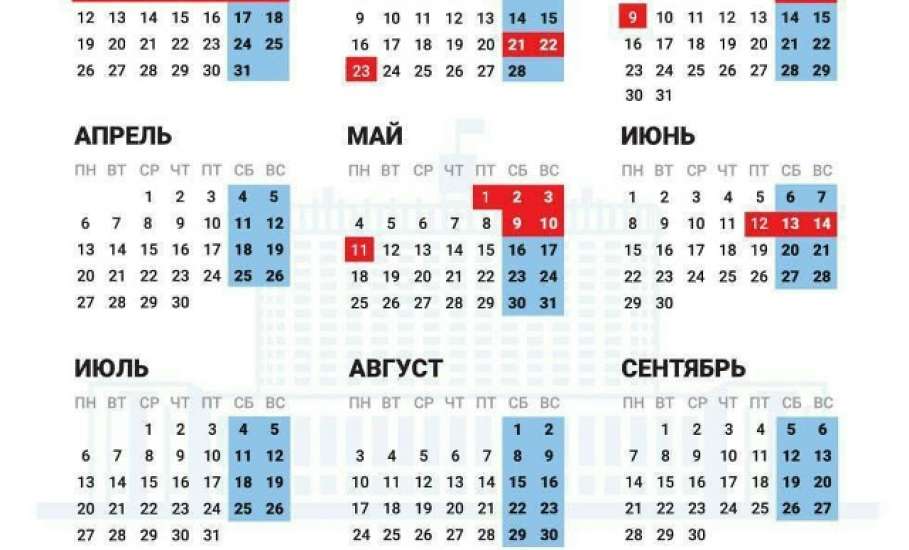 Наступающий год в России пройдёт без шестидневных рабочих недель